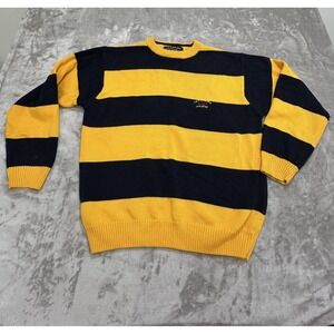 Vintage Paul &‎ Shark Yachting Sweater Men's Size Medium Yellow Black Oversized